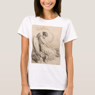 Camiseta Anjo cristão sentado numa pedra