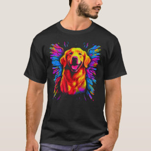 Camiseta Anjo da Arte no Céu Cachorro Retriever Dourado