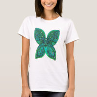 Anjo da borboleta com as asas do verde azul