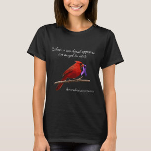 Camiseta Anjo da Fita Roxa Cardeal Conscientização sobre Ov