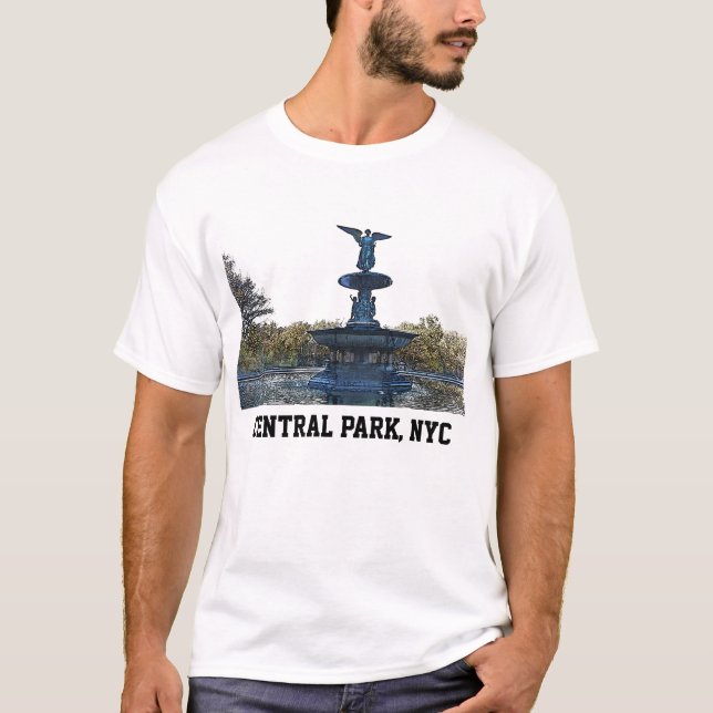 Camiseta Anjo da fonte do Central Park NYC Bethesda (Frente)