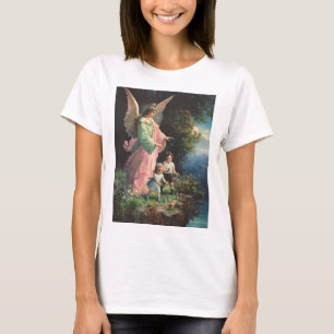 Camiseta Anjo da guarda protegendo crianças perto de uma sa