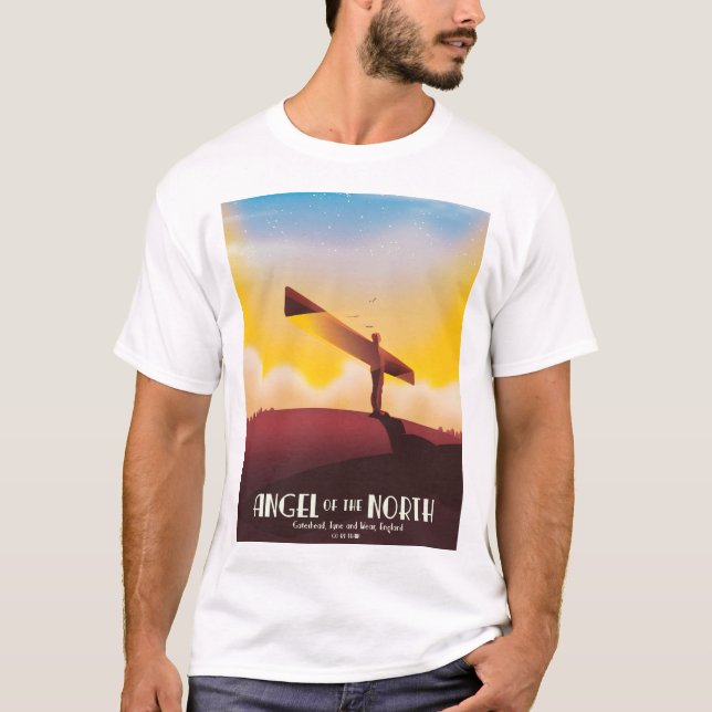 Camiseta Anjo da poster de Viagens vintage. (Frente)