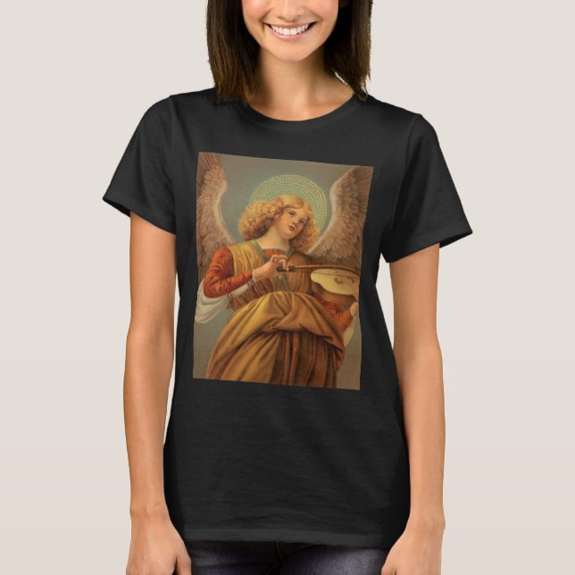 Camiseta Anjo da Renascença Tocando Violino Melozzo da Forl (Frente)