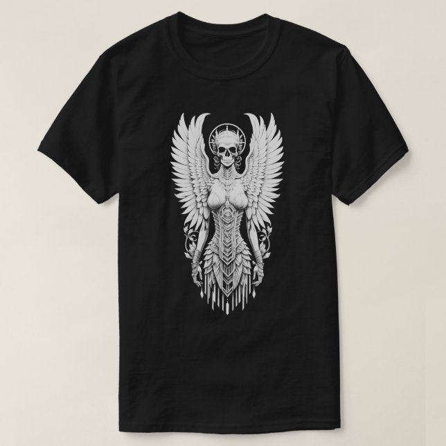 Camiseta Anjo da Tinta Branca da Morte (Frente do Design)