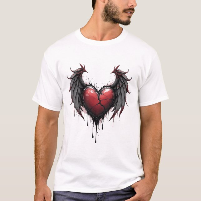Camiseta anjo de amor escuro (Frente)