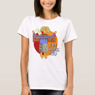 Camiseta Anjo de ClipArt Colorido - Deus abençoe Você