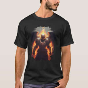 Camiseta Anjo de Fogo com Chamas do Inferno Verso Impresso