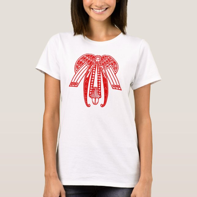Camiseta Anjo de Natal Art Deco (Frente)
