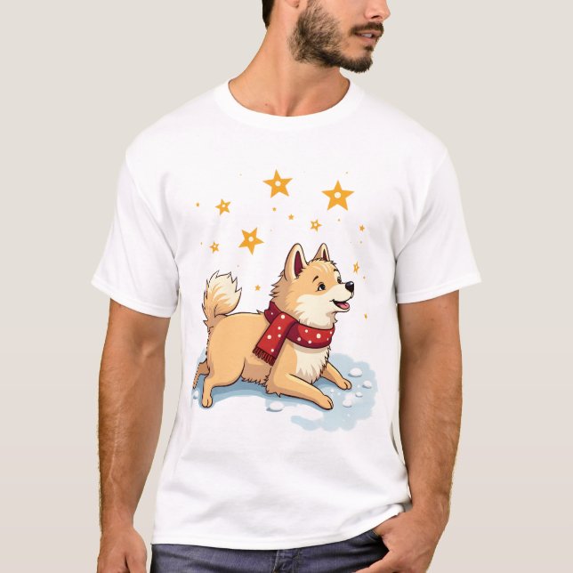 Camiseta Anjo de Neve Samoyed (Frente)