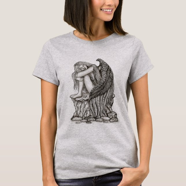 Camiseta Anjo dormindo na pedra (Frente)
