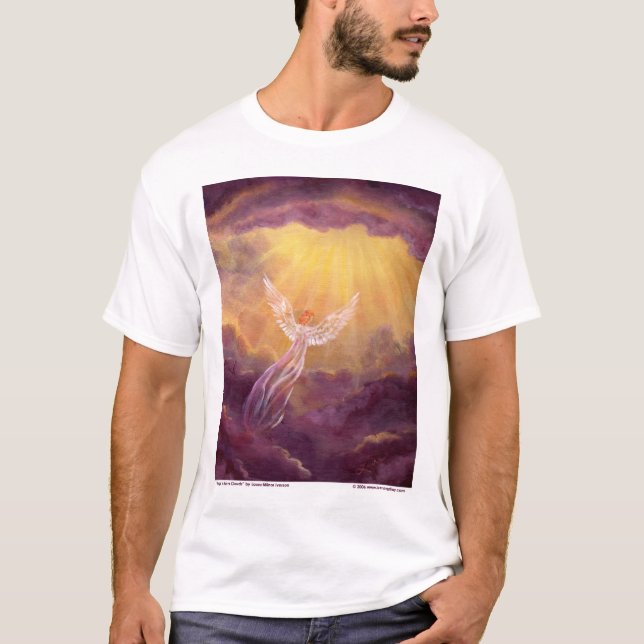 Camiseta Anjo em nuvens malva (Frente)