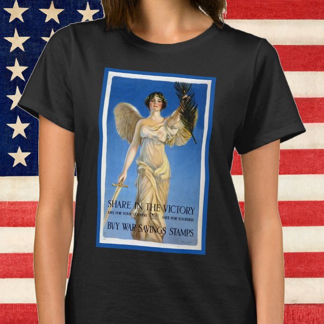 Camiseta Anjo Feminino Patriota Antigo, Compre Títulos de G (Criador carregado)
