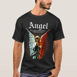 Camiseta Anjo Guardião Divino - Meio Claro Meio Escuro