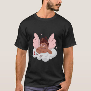 Camiseta anjo querubim africano cupido preto feliz dia dos