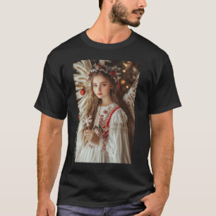 Camiseta Anjo Rapariga Com Vinheta Flores