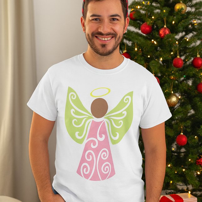 Camiseta Anjo Verde Rosa Asas Espirituosas Espirituosas Esp (Criador carregado)