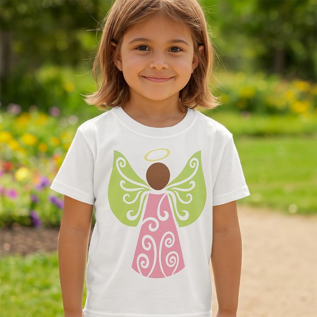 Camiseta Anjo Verde Rosa Asas Espirituosas Espirituosas Esp (Criador carregado)