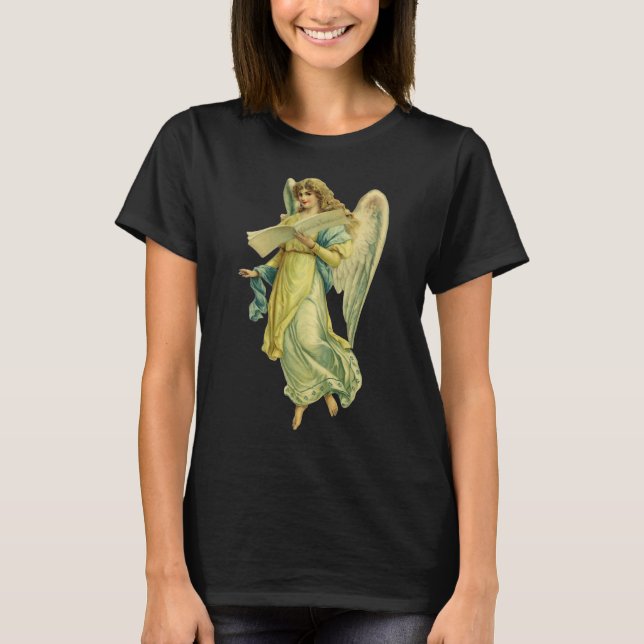 Camiseta Anjo Vitoriano de Natal, Gloria em Excelsis Deo (Frente)