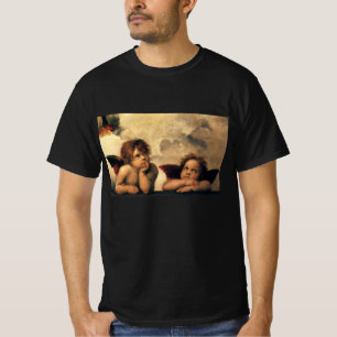 Camiseta Anjos da Madona Sixtina por Raphael Sanzio