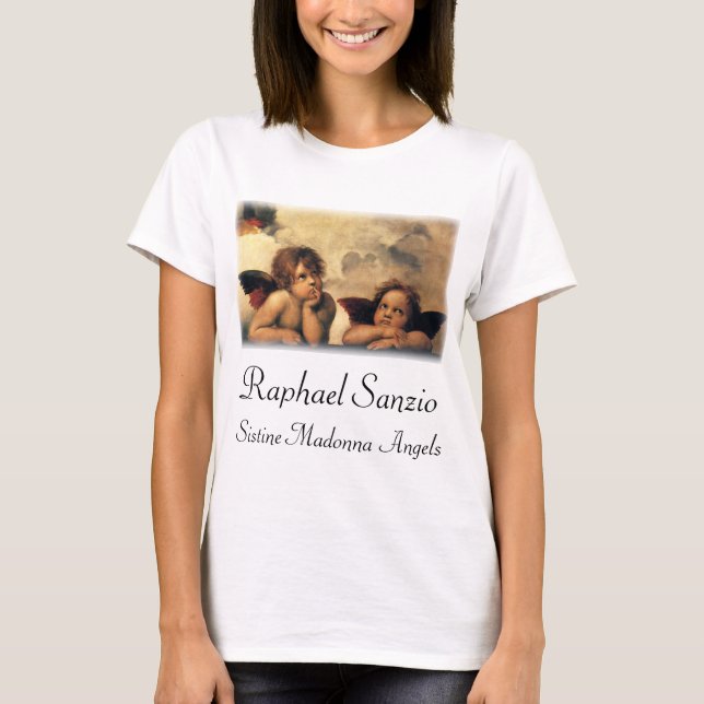 Camiseta Anjos da Madona Sixtina por Raphael Sanzio (Frente)