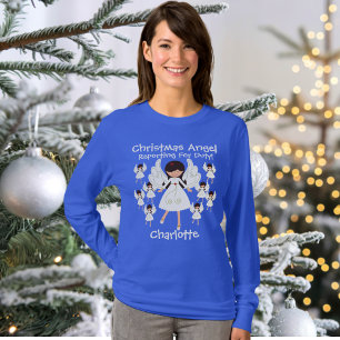 Camiseta Anjos de Natal Engraçados Com Nome