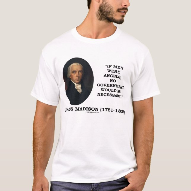 Camiseta Anjos dos homens de James Madison nenhum governo (Frente)