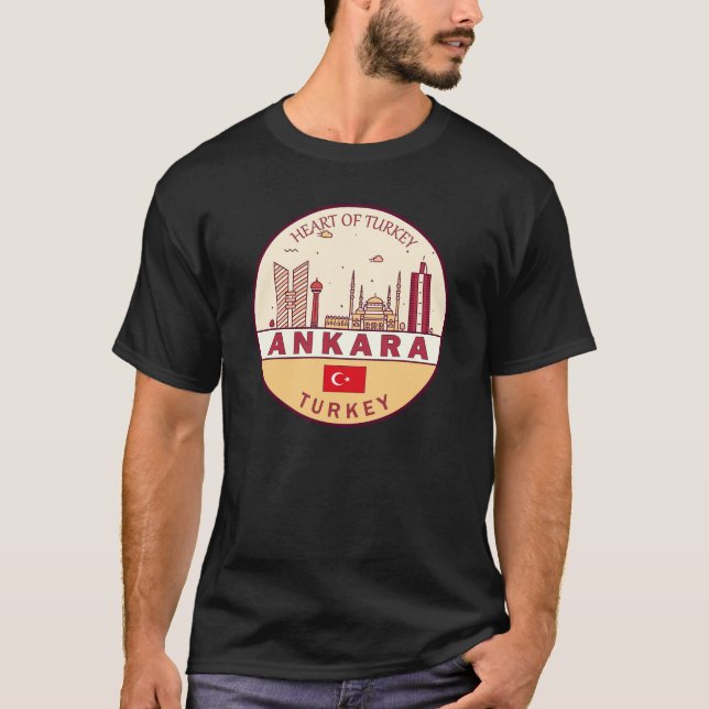 Camiseta Ankara Turkey City Skyline Emblem (Frente)