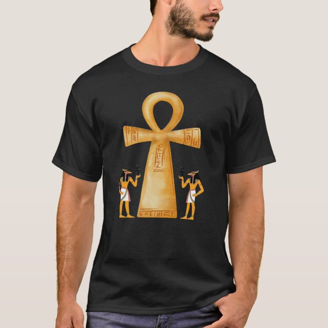 Camiseta Ankh Key Of Life On Hieroglyph (Frente)