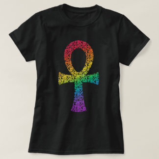 Camiseta Ankh Rainbow Swirl Patterl T-Shirt