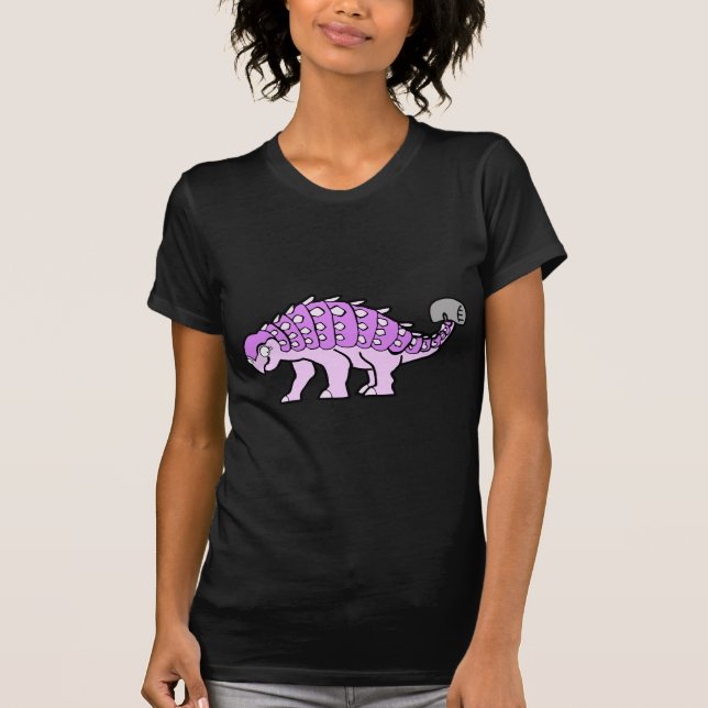 Camiseta Ankylosaurus cor-de-rosa da menina (Frente)