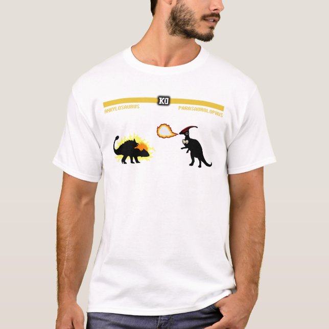 Camiseta Ankylosaurus do lutador do dinossauro (Frente)