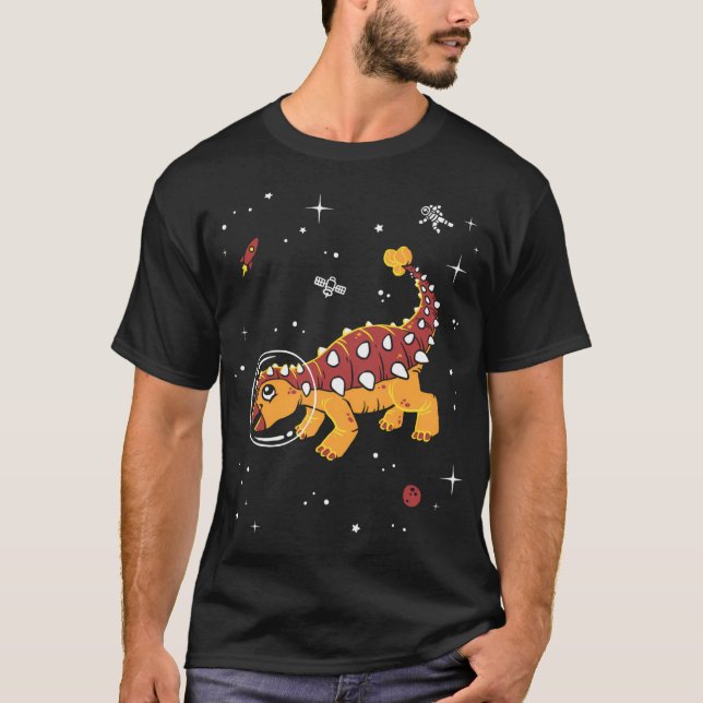 Camiseta Ankylosaurus No Espaço - Teto De Dinossauro Legal (Frente)