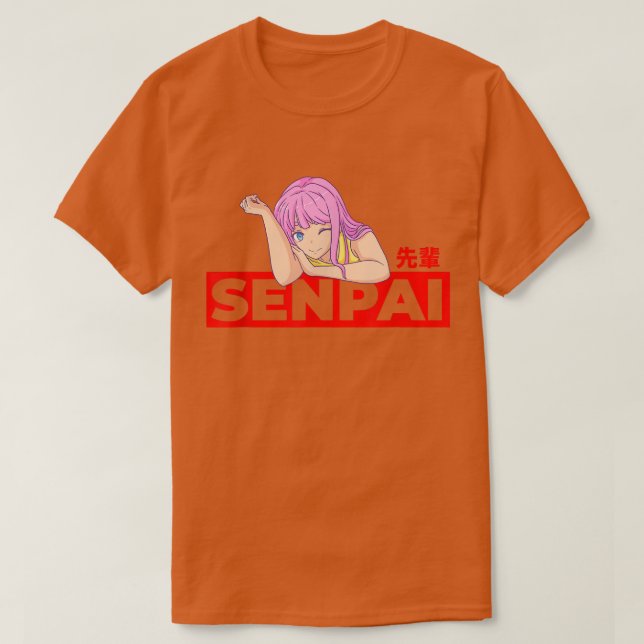 Camiseta Anmie Aesthetic Senpai Waifu  (Frente do Design)