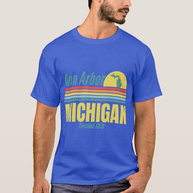 Camiseta Ann Arbor Michigan fundou a Design de 1859 (Frente)