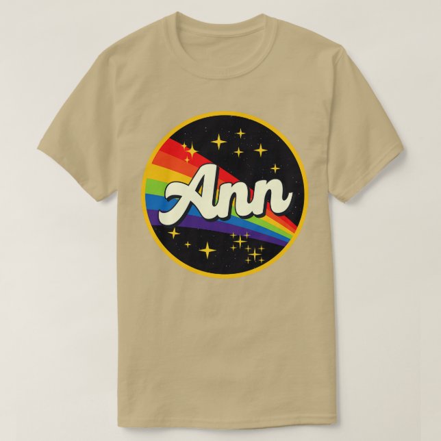 Camiseta Ann Rainbow In Space Vintage Style (Frente do Design)