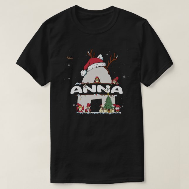 Camiseta Anna Christmasw Anna Name para o Natal engraçado (Frente do Design)