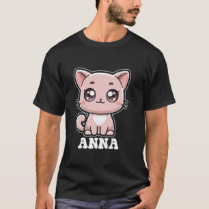 Camiseta Anna Cute Cat Kitten Design para nome das rapariga