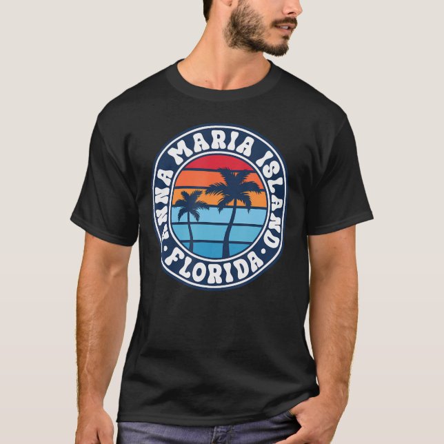 Camiseta Anna Maria Island Ami Retro Sunset Palm Trees Home (Frente)