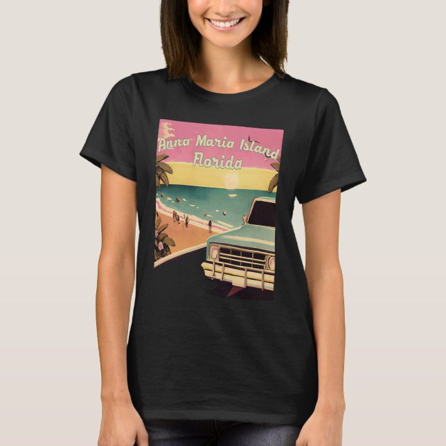 Camiseta Anna Maria Island Retro Beach Vacation Graphics Fl (Frente)