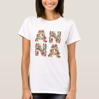 Camiseta 'ANNA' Nome personalizado Flores de primavera Whim