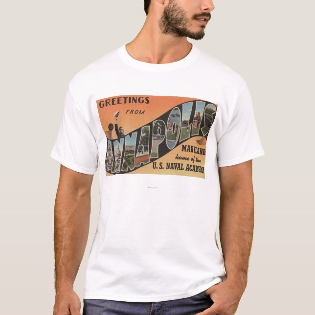Camiseta Annapolis, Maryland - grandes cenas da letra (Frente)