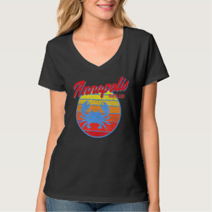 Camiseta Annapolis Md Retro Blue Crab Ocean Sunset