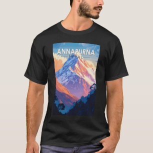 Camiseta Annapurna Nepal Viagem Art Vintage