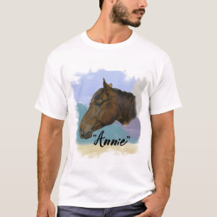 Camiseta “Annie” – Retrato de um Cavalo - Personalize o Seu