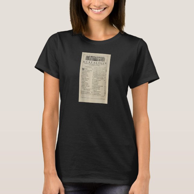 Camiseta Anniversary Table of Contents Shakespeare First Fo (Frente)