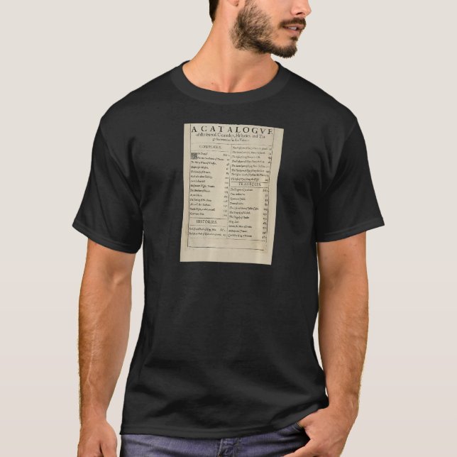 Camiseta Anniversary Table of Contents Shakespeare First Fo (Frente)