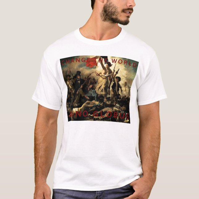 Camiseta Anno Globus - liberdade pelo t-shirt de Delacroix (Frente)