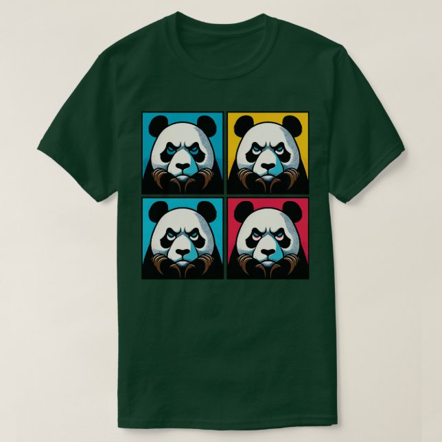 Camiseta Annoyed Panda Engraçado Panda Art 1° (Frente do Design)