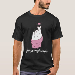 Camiseta Annyeonghaseo Coração Coreano K Pop Coração Amor D